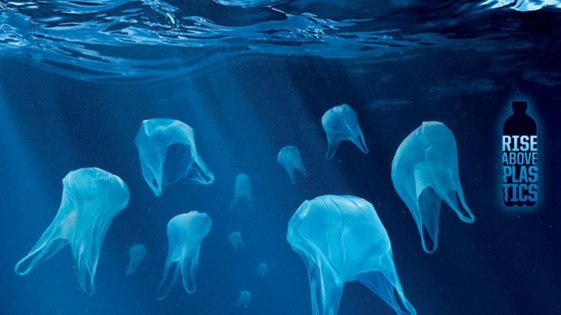 Rise Above Plastics campaign strives to change consumer behavior to elminate more plastic going into the ocean, which is already choked with billions of pounds of swirling convergences of the stuff that is deadly to marine life and harmful to oceans in general. (Photo courtesy Surfrider Foundation)