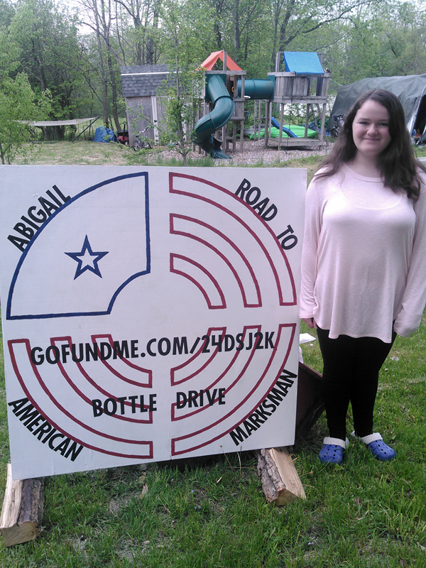 Abigail Hammond, 13, of Lincolnville, and her family held a variety of fundraisers to earn money to help offset expenses to practice and compete in this year’s American Marksman Northeast Regional Championships, in which she came in second in a field of eight in the Junior division. (Photo by Doug Hammond)
