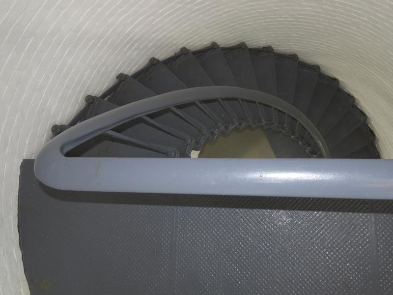 The staircase to the beacon inside Curtis Island Lighthouse. (Photo by Bob Trapani)