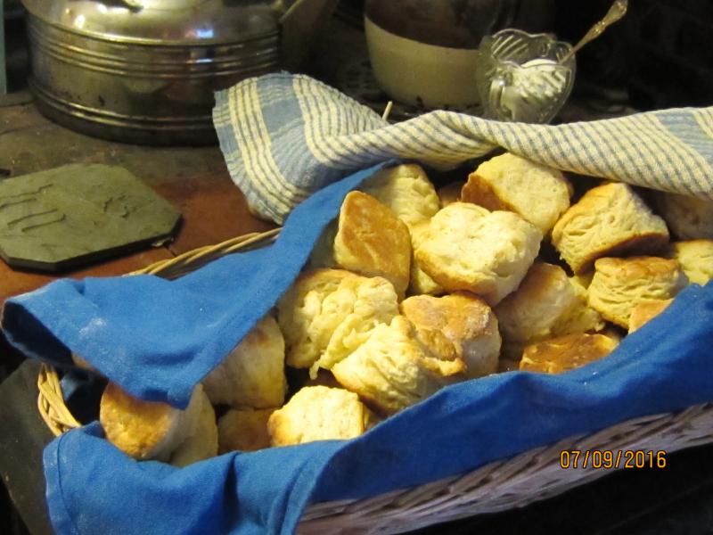A basketful of hot biscuits basket