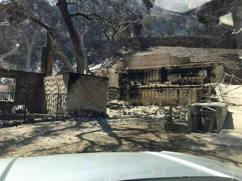 David and Margaret Swift’s house in Santa Clarita, Calif., located in Sand Canyon in the San Gabriel National Monument, is pictured destroyed by wildfire over the weekend, July 23. (Courtesy Kathy Swift)