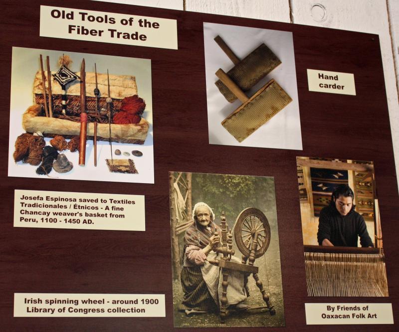 The Experience Room also includes education boards, explaining some of the history of textile tools and examples of ancient tapestries. (Photo by Holly S. Edwards)