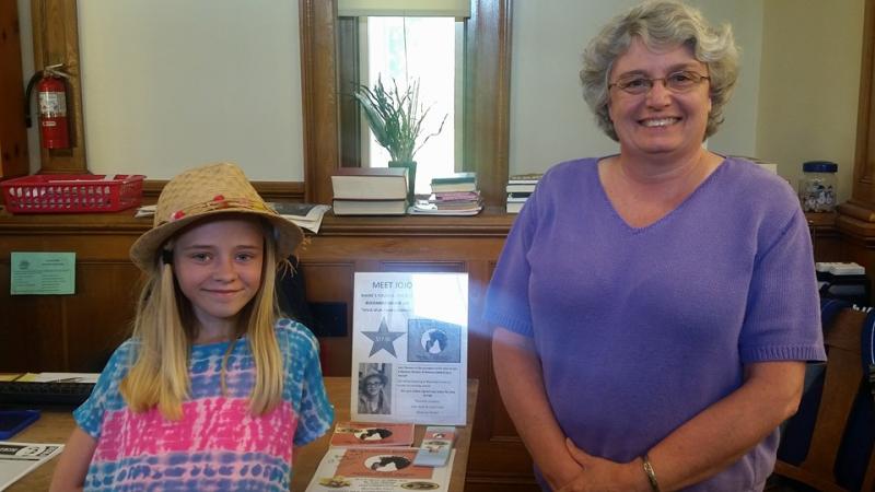 Jo Jo at a book reading at the Winterport Library. (Photo courtesy Jo Jo Thoreau)