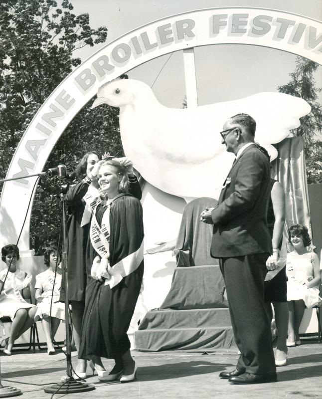 Getting crowned Broiler Queen at an annual Broiler Festival in Belfast. (Photo courtesy Balfast Historical Society)