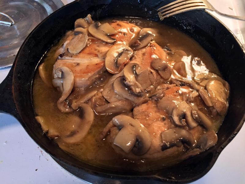 Not worth writing home about, but good nonetheless: Chicken with mushrooms in a sherry cream sauce. SUZI THAYER/Boothbay Register