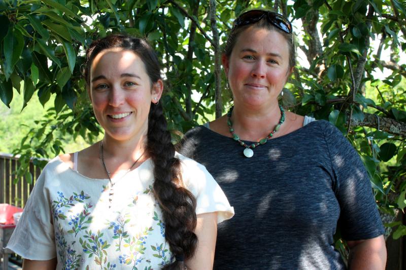 From left, Briar Fishman and Ladleah Dunn. Briar and her husband, Jon Fishman, are completely renovating the Lincolnville Center General Store and Ladleah joined them as a partner and general manager, creating the business plan and helping construct myriad other aspects of giving Lincolnville a real local general store. (Photo by Holly S. Edwards)