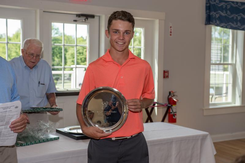 Cole Anderson, 15, of Camden, will be a sophomore at Camden Hills Regional High School this fall. On Wednesday, Aug. 17, he was named the winner of the 2016 New England Junior Amateur Invitational golf tournament, held Aug. 16-17 at Cochecho Country Club in Dover, N.H. (Photo by Dave Colt/courtesy New England Golf Association)