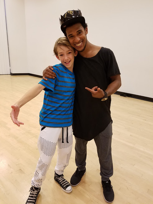 Wesley with Amount Boy, Anthony "Kanec" Carr after his master jazz and hip hop classes at Liv' Art Studios in Los Angeles. (Photo courtesy Gretchen Henderson)