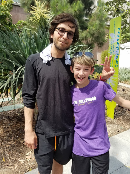 Wesley with one of his idols, Adam G. Sevani, a.k.a. Moose of the Step Up movies at Grand Park Los Angeles for National Dance Day. (Photo courtesy Gretchen Henderson)