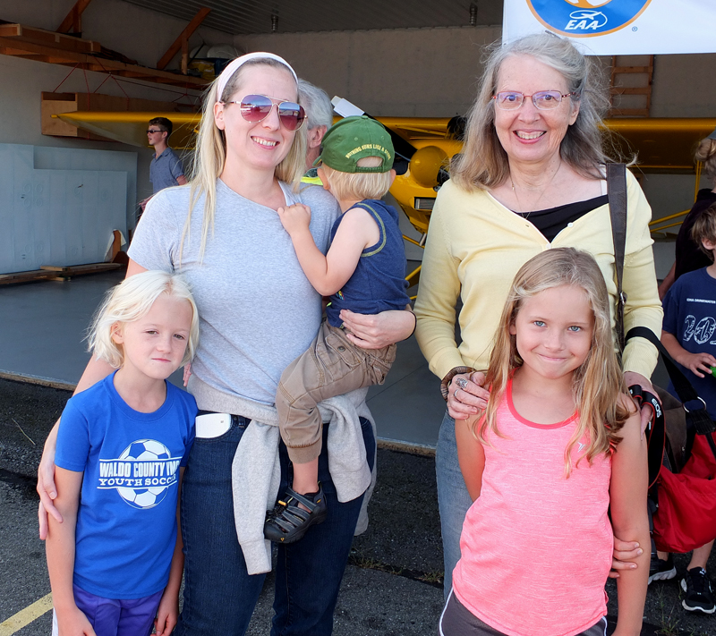 Marissa Markham and Linda Brissette with children Callum, Ava and Allison.