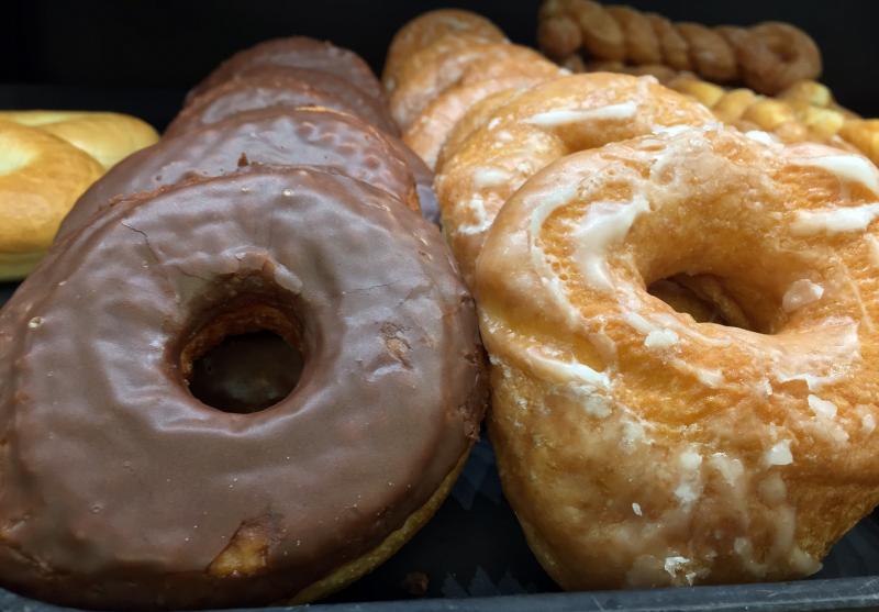Frosty’s donuts, made in Brunswick, are available at Hannafords from Yarmouth to Rockland. SUZI THAYER/Boothbay Register