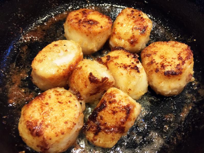 Pan-fried scallops are simple, and Oh! So delectable! SUZI THAYER/Boothbay Register