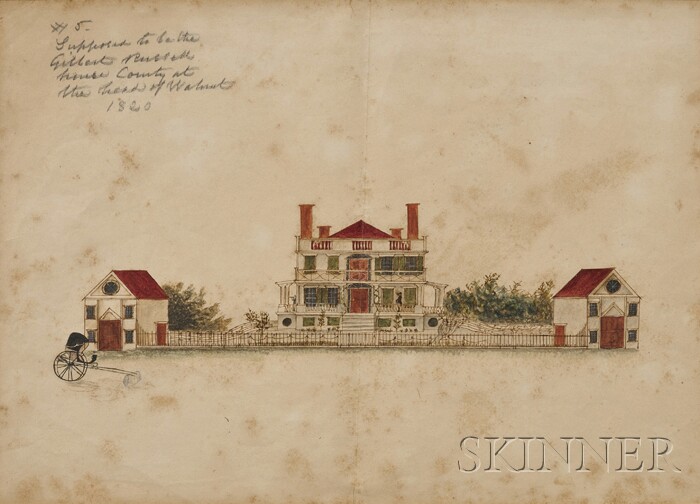 A drawing of the Gilbert Russell house in New Bedford, Mass., where William Delano grew up.
Image courtesy of Corelyn Senn old Willie house
