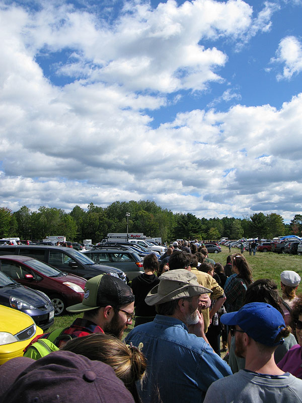 The waiting line to enter Common Ground Fair.
