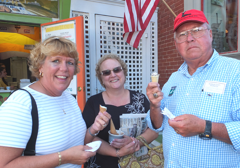 Left and right, Elizabeth and Carl Beckmann of Folly Beach, S.C., and Maureen Ebert of Warren, R.I. in the middle.