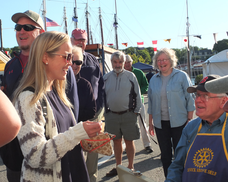 Plenty of smiles and sunshine greeted hungry patrons at breakfast on the public landing Saturday morning.