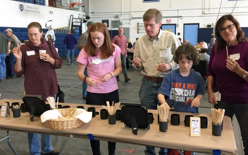 Tasting honey during the 2016 Black Jar (blind) Honey Tasting Contest. (Photo by Holly S. Edwards)
