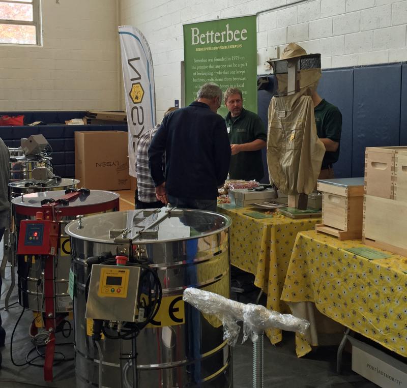 Vendors had a variety of beekeeping supplies on hand at the 2016 MSBA Annual Meeting in Rockland on Oct. 15. (Photo by Holly S. Edwards)