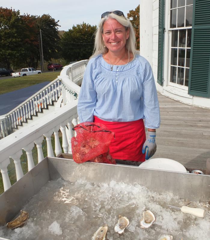 Mary Murphy of Woods Hole, MA with her Sippiwissett Oysters,