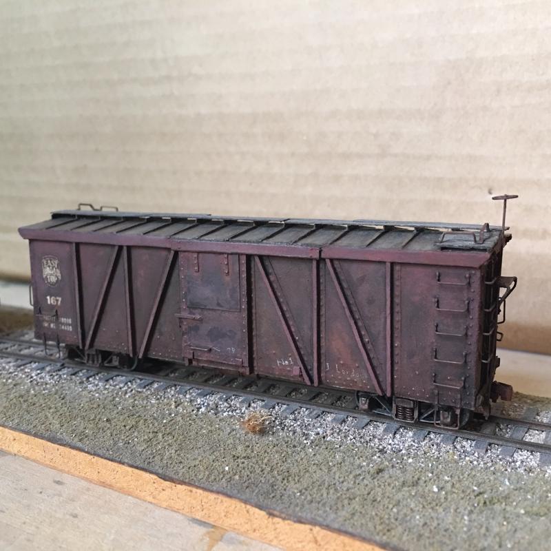 The tiny E.B.T boxcar. Every year “Friends of the East Broad Top” give an award. Since only one other offering was up against mine, I figured I had a chance. The fact the model competing against my boxcar looked like a half-eaten Twinkie on toy train trucks, I will not comment on at this time. Cheers to the winner!