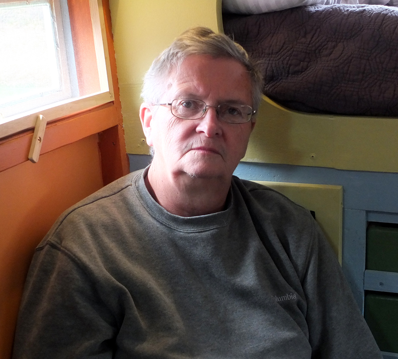 John Kaznecki relaxing in his home away from home.