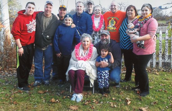 Betty Ingalls with her family at her 100th birthday party.
Photo by Marilyn Pendleton betty ingalls