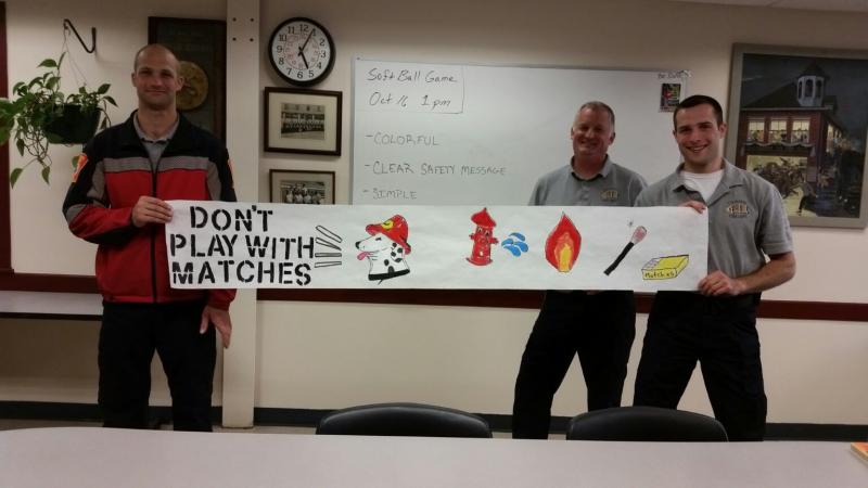 Part of the judging team included from left, firefighter Cheyne Hansen, Camden Fire Chief Chris Farley and firefighter Matt Heath. (Photo by Sarah Shepherd)