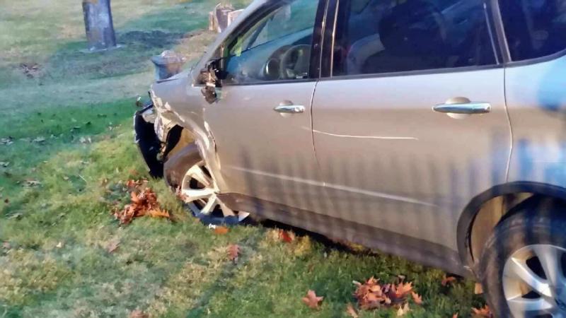 Darren Grindle’s 2006 Subaru SUV was also totaled, and he was summonsed for failure to have an insurance bond and attaching false plates. (Courtesy Camden Police Department)