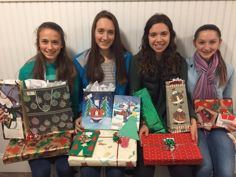The girls with their presents.