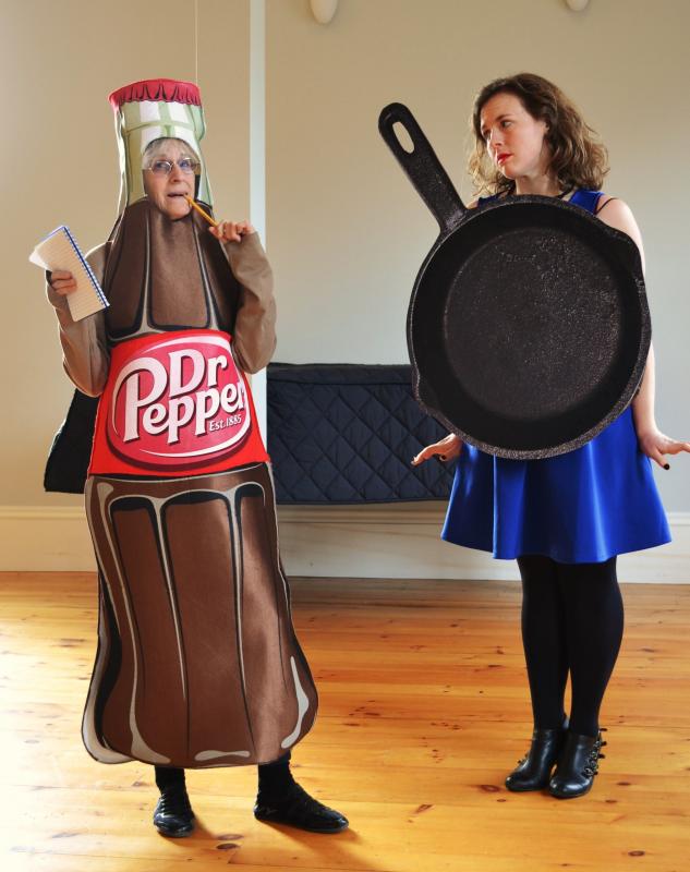 Andrea Itkin and Kate Hall in a therapy session as Dr. Pepper and Pan. (Photo courtesy John Burstein)