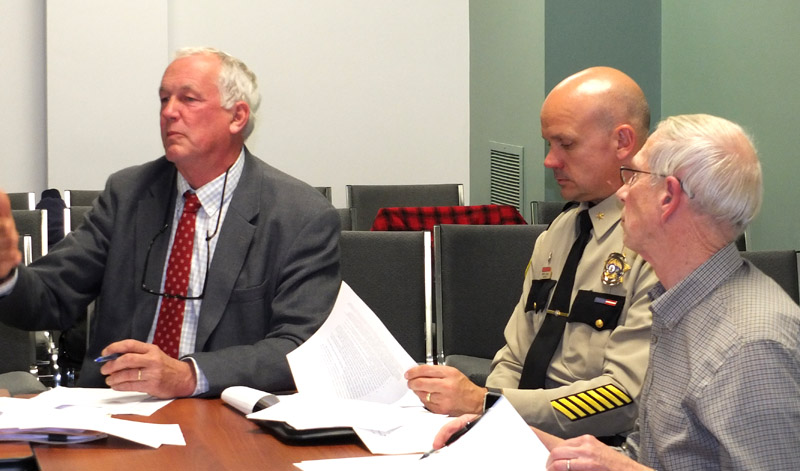 Jeff Hermon from the Maine Municipal Association; Chief Deputy Tim Carroll of the Knox County Sheriff’s Office and County Commissioner Roger Moody.