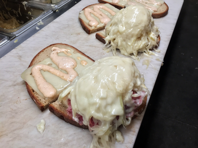 Reubens in the making at Morse’s Sauerkraut. SUZI THAYER/Boothbay Register