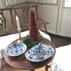 Dining set for an evening dessert or snack in the bedroom. (Photo by Mary Kay Felton)