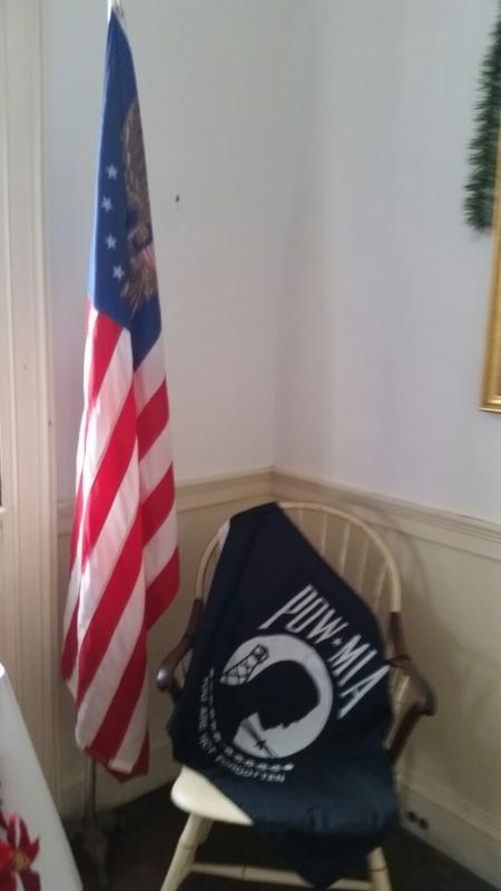 A part of the patriotic display in the Society of Cincinnati Room. (Photo by Sarah Shepherd)