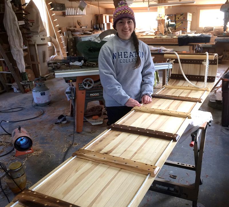 Katelyn Cox is the granddaughter of Toboggan Nationals committee member Tom Cox, who also builds toboggans and inspects all of the toboggans before they are certified to race each year.