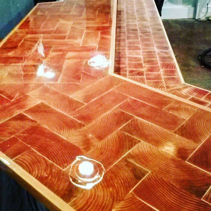 Seth Whited handcrafted the Douglas fir split level bar in his new restaurant, Neighborhood. (Photo courtesy Neighborhood)