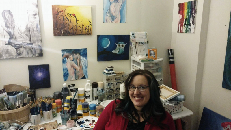 Amiee in her home studio. (Photo courtesy Amiee Twigg)