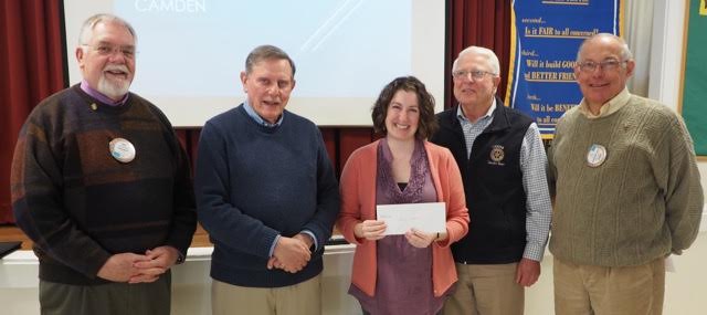 Knox County Dental Clinic Executive Director Meredith Batley is pictured here with (from left to right) Rotarians Ken Mitchell, president, Richard Householder, Dr. Tony Bates and Bruce Cobb.