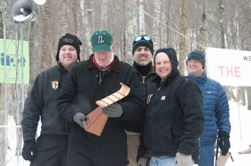 Bolt 1, the 4-Person 1st place winners in the 2017 U.S. National Toboggan Championships. (Photo by Marisa Hanning)