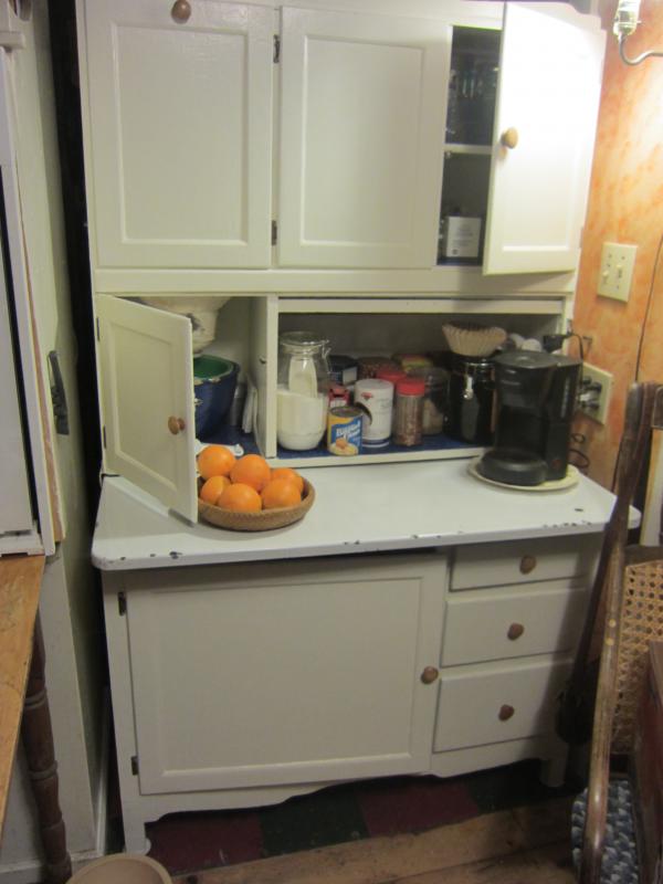 The newly-painted Hoosier cabinet.
Photo by Diane O’Brien hoosier cabinet