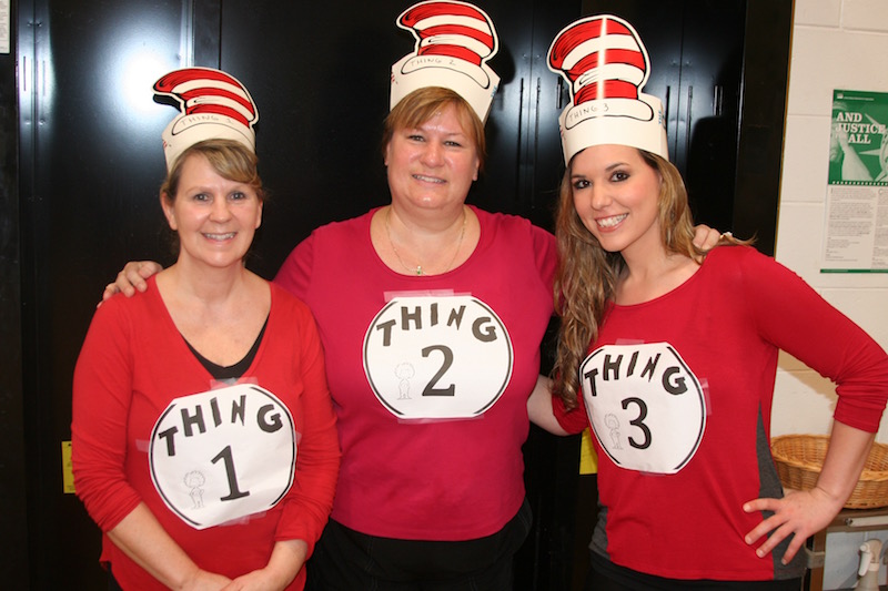 Lunch ladies, Corinna Strong, Holly Bryant, and Krista Blais get in on the action on Thing 1, Thing 2 Thursday.