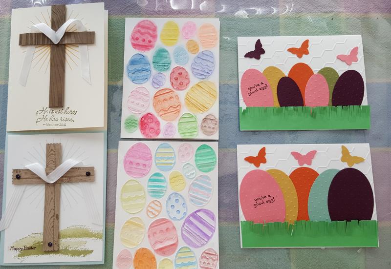 Cards showing the techniques Edna Pendleton will demonstrate at her April 5 class.
Photo courtesy Edna Pendleton cards