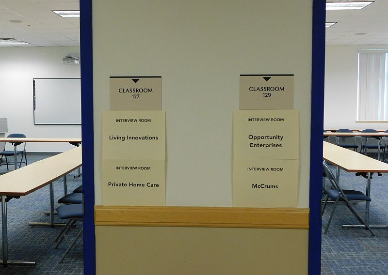On site interview rooms (photo by Erica Thoms)