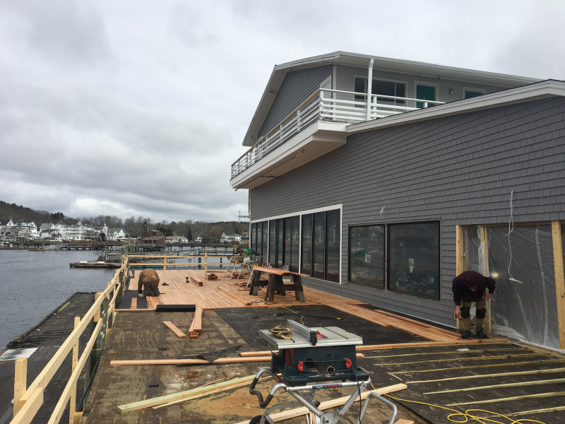 The old deck at Oceanside has been torn up and entirely rebuilt. SUZI THAYER/Boothbay Register