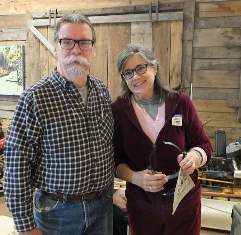 Bill and Barbara Studebaker of Studebaker Miniatures in Rockland. They offer antique, modern, handcrafted folk art, and artist-made scale dollhouses, furniture and accessories. (Photos by Chris Wolf)