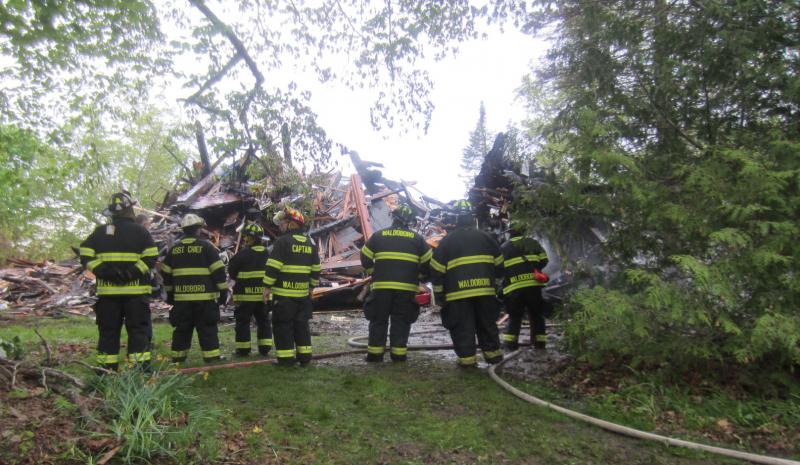 Firefighters spent many hours Wednesday morning putting out the fire at one of Union’s oldest farmhouses, owned by Lawrence Dries, who perished in the blaze. (Maine Fire Marshal’s Office)
