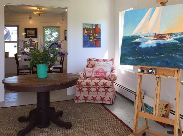 The renovated interior of the gallery, with one of Brad Betts’ oil paintings. Courtesy of Brad Betts