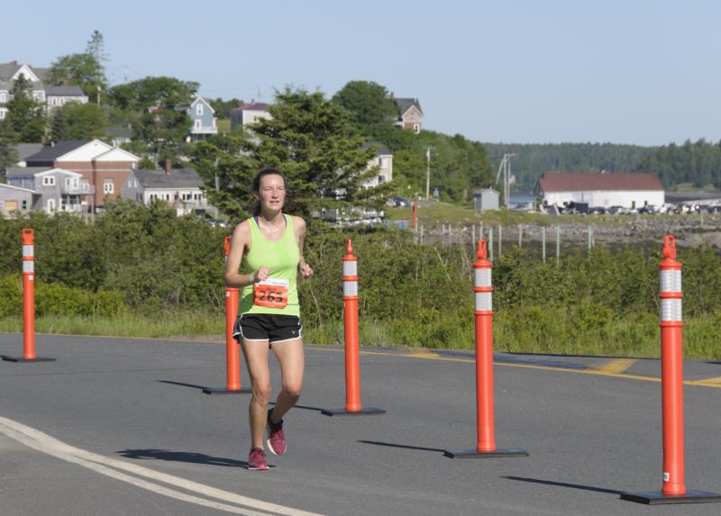 Emma Trapani of Rockport finished 13th overall in the Great Bay of Fundy International Marathon. (Photo by Lisa Dwello)