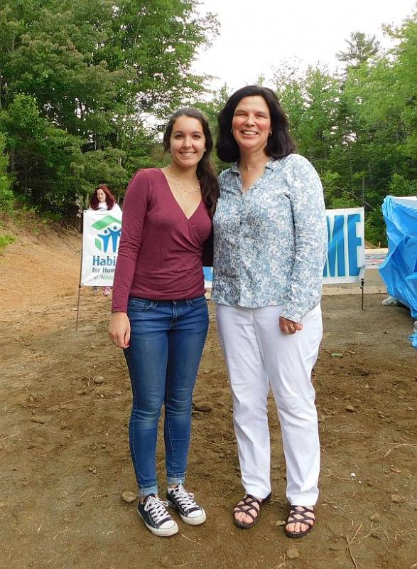Habitat for Humanity of Waldo County’s newest intern, Lucie Bonneville and Meg Klingelhofer, executive director (photo by Erica Thoms)