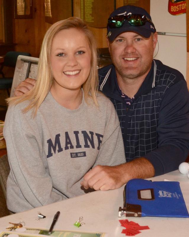 Rockport Fire Chief Jason Peasley and his daughter, Taylor, who volunteered at the golf tournament. (Photo by Sarah Shepherd)